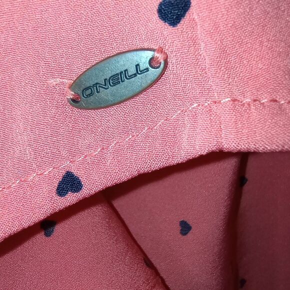 ONEILL Peach polka dot HEARTS Womens size medium - Picture 7 of 7